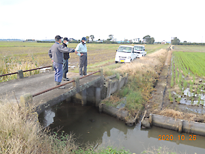 柵渠土砂流亡工事打合せ