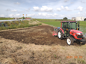 植栽（ひまわり播種）