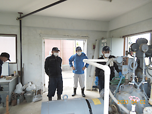 水路清掃、ポンプ点検