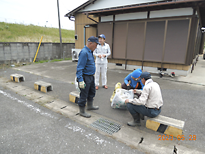 草刈り、ゴミ拾い